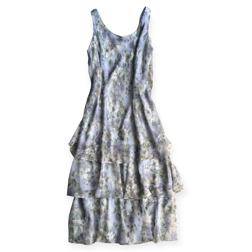 Cattiva lilac floral maxi tiered slip dress, size 14